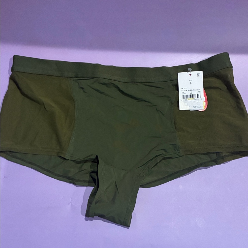 Women's Olive Athletic Shorts